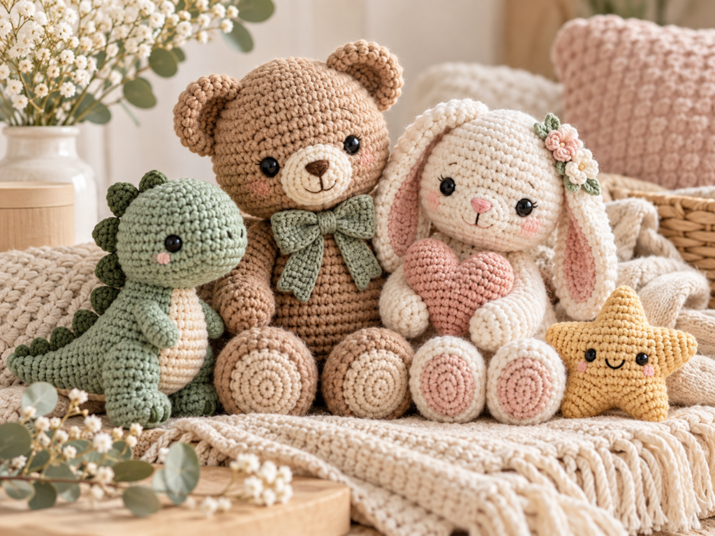 Cute handmade crochet amigurumi toys